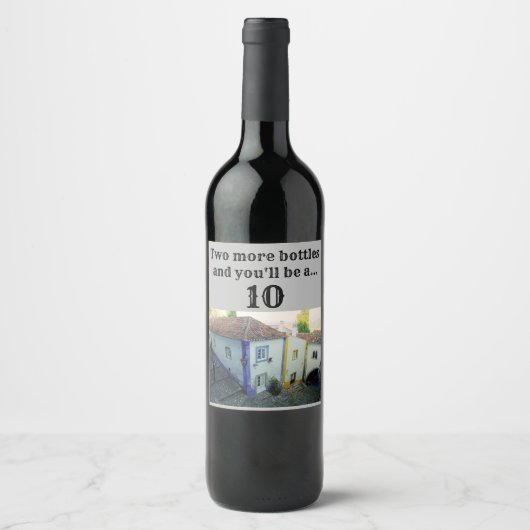 あと2人のボトルで10人になる！ ワインラベル (正面)