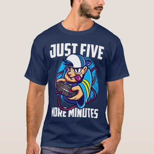 あと5分ゲームしようビデオゲームオタクゲーマーfa tシャツ (正面)