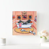 あと5分 スクエア壁時計 (ホーム)