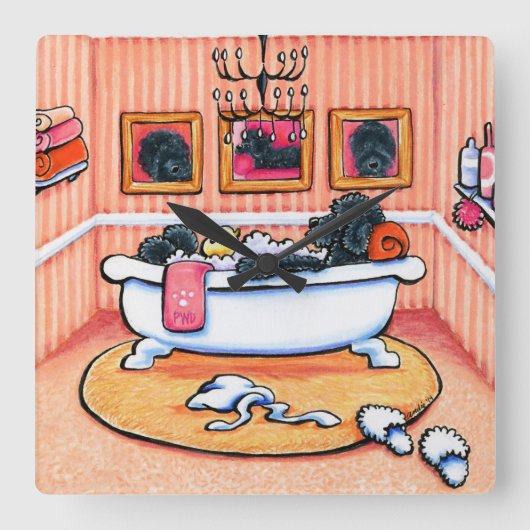 あと5分 スクエア壁時計 (正面)