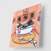 あと5分 スクエア壁時計 (傾斜)