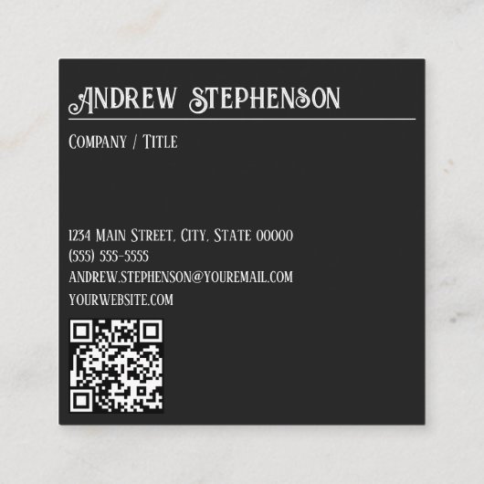 あなたおもしろいが怖い小さなクリスマスを過ごす スクエア名刺 (裏面)