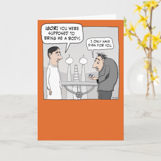 あなたおもしろいのハロウィンのための目を持っている カード (黄色い花)