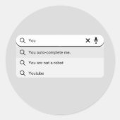 あなたおもしろいは私のバレンタインのユーモアをオートコンプリート ラウンドシール (正面)