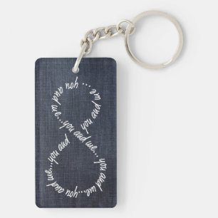 あなたおよび私無限長方形Keychain キーホルダー