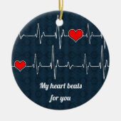 あなたおよびECGのための私の心拍 セラミックオーナメント (正面)