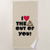 あなたからウンチをEmojiのBathタオル愛して下さい ビーチタオル (正面)