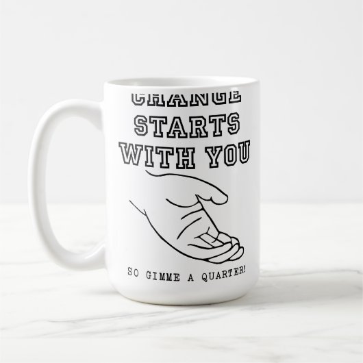 あなたから始まる変化 面白いマグカップ コーヒーマグカップ (左)