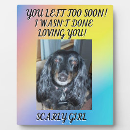 あなたがあまりにも早く去った ペットの記念 写真と名前 フォトプラーク