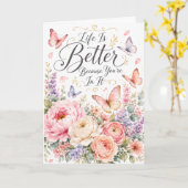 あなたがいてくれるから人生はもっと素敵 Birthday Card カード (黄色い花)
