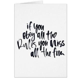 あなたがすべてのおもしろいカードを恋しく思うすべての規則に従って下さい