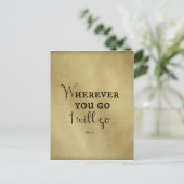「あなたがどこへ行くにも、私も行きます」聖書の一節付き 案内ポストカード (スタンド正面)