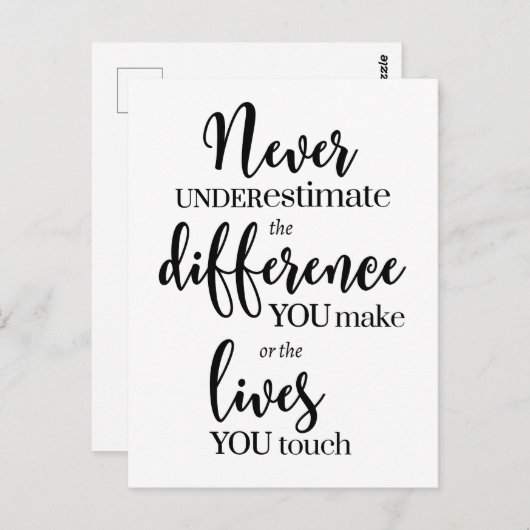 あなたがもたらす違いを決して過小評価しないでください ポストカード (正面/裏面)