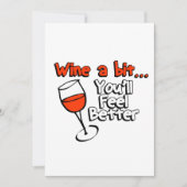 あなたがよりよく感じるビットはワインを飲みます 招待状 (正面)