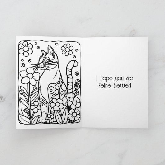 あなたがより元気でいることを願う | お見舞い カード (内部)