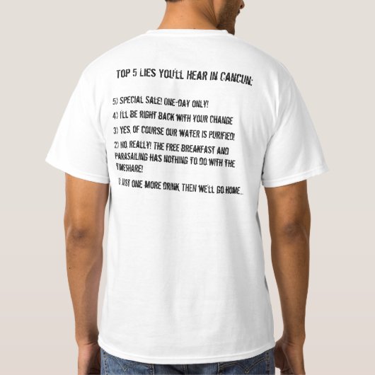あなたがカンクンで聞く上5のうそ Tシャツ (裏面)