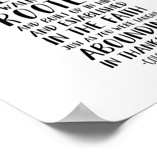 あなたがキリスト・イエスを受け取った時，コロサイ人への手紙第2章6-7節 ポスター (角)