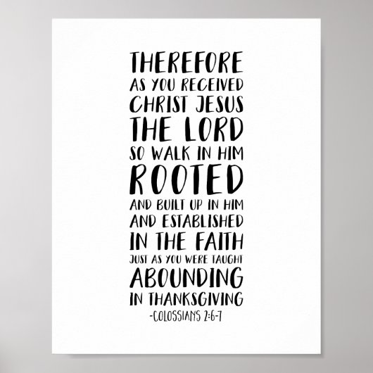 あなたがキリスト・イエスを受け取った時，コロサイ人への手紙第2章6-7節 ポスター (正面)