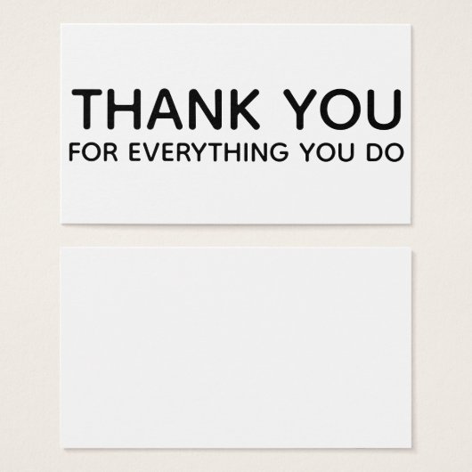 あなたがギフトの挿入物カードをするすべてをありがとう (正面&裏面)