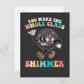 あなたがクラスを輝かせる グルーヴィーレトロ インビテーションポストカード (正面/裏面)