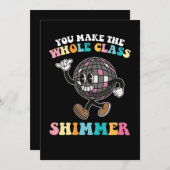 あなたがクラス全体を輝かせている、かっこいいレトロ 招待状 (正面/裏面)