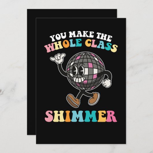 あなたがクラス全体を輝かせている、かっこいいレトロ 招待状 (正面/裏面)