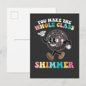 あなたがクラス全体を輝かせている、素敵なレトロ インビテーションポストカード (正面/裏面)