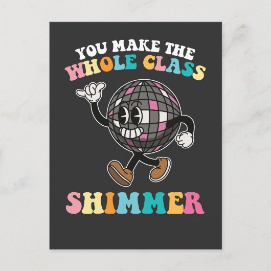 あなたがクラス全体を輝かせている、素敵なレトロ インビテーションポストカード (正面)