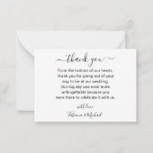 あなたがシックな書道結婚式の日写真よりも ノートカード (裏面)