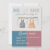 あなたがチームの男の子または女の子の性別表示パーティー 招待状 (正面)