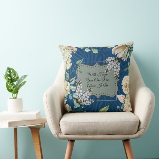 あなたがフローラブルータイガー枕の上に上昇できることを願う クッション (椅子)