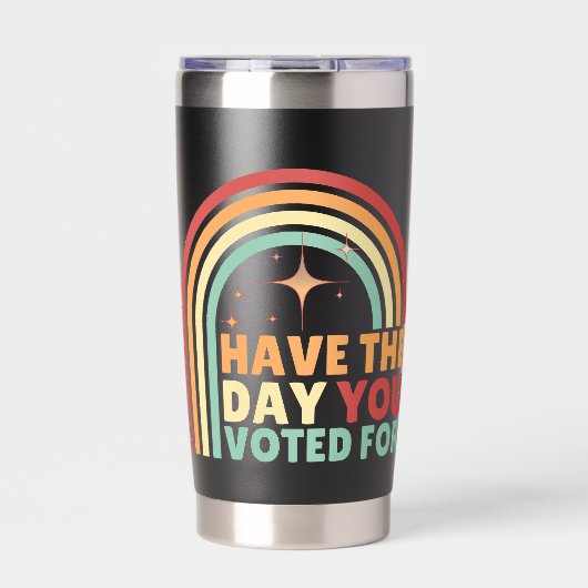 あなたがレトロアンチトランプに投票した日がある 保温保冷タンブラー (正面)