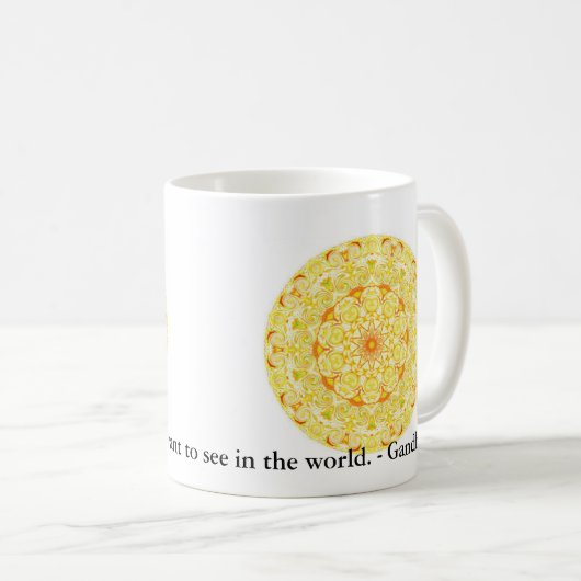 あなたが世界で見たいと思う変更があって下さい。 Gandi コーヒーマグカップ (正面右)