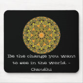 あなたが世界で見たいと思う変更があって下さい。 Gandi マウスパッド (正面)