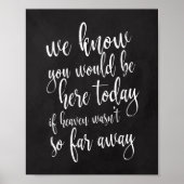 あなたが今日ここにいてくれたらと願う8x10メモリアルサイン ポスター (正面)