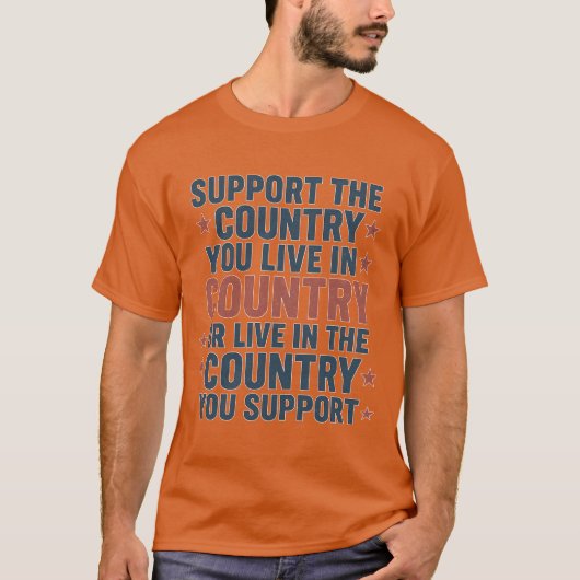 あなたが住んでいる国を応援する、もしくはあなたが応援する国を Tシャツ (正面)