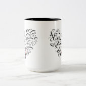 あなたが住んでいる生命を愛して下さい ツートーンマグカップ (中央)