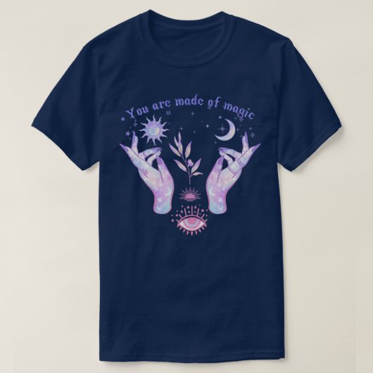 あなたが作られた天体のステッカー魔法 Tシャツ (デザイン正面)