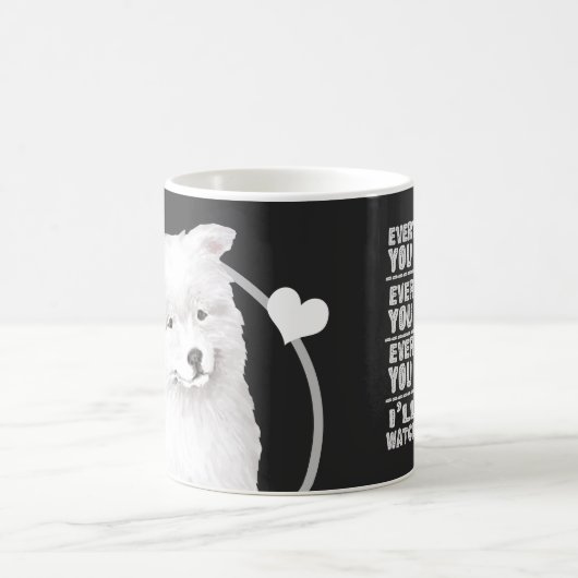 あなたが作るすべてのスナックをサモイド犬 コーヒーマグカップ (中央)