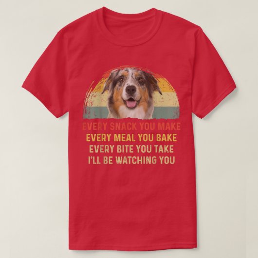 あなたが作るすべてのスナック青犬ママ犬パパレトロ Tシャツ (デザイン正面)