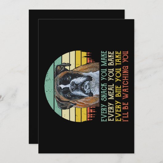 あなたが作るすべてのスナックBoxer犬おもしろい犬ママパパ シーズンカード (正面/裏面)