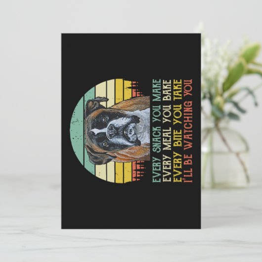 あなたが作るすべてのスナックBoxer犬おもしろい犬ママパパ シーズンカード (スタンド正面)