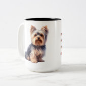 あなたが作るすべての食事おもしろいヨークシャーテリアYorkshire Terrier ツートーンマグカップ (正面左)