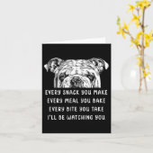 あなたが作るすべての食事を焼く英語のブルドッグ カード (黄色い花)