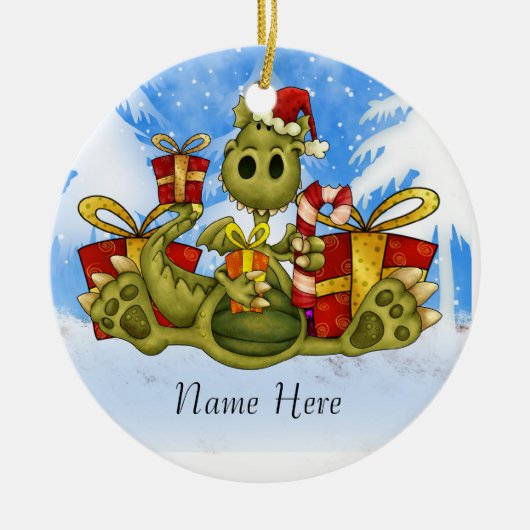 あなたが個人化できるクリスマスのオーナメント セラミックオーナメント (正面)