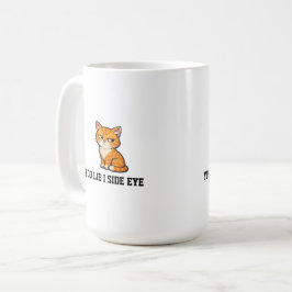 あなたが嘘をつくと斜め目で睨まれる グランピーオレンジタビー猫 コーヒーマグカップ