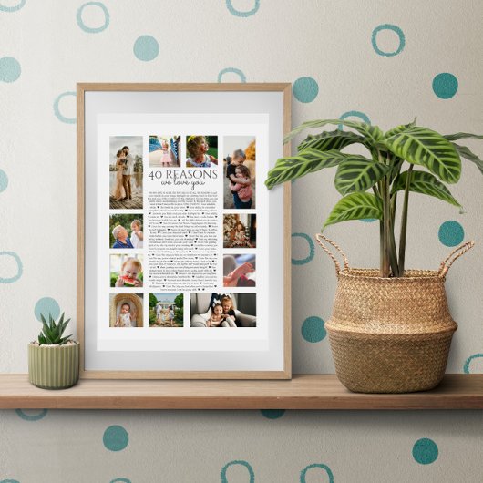 あなたが好きな理由40個の写真コラージュ ポスター