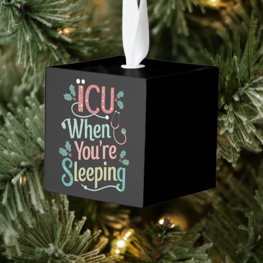 あなたが寝ている間のICU ICU看護師 クリスマス キューブオーナメント (ツリー)