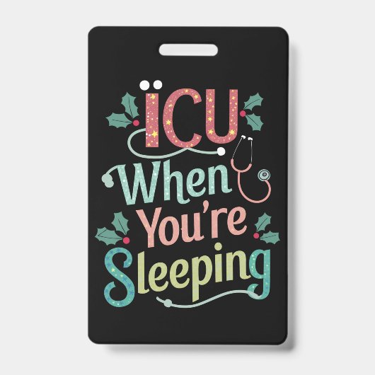 あなたが寝ている間のICU ICU看護師 クリスマス バッジ (正面)
