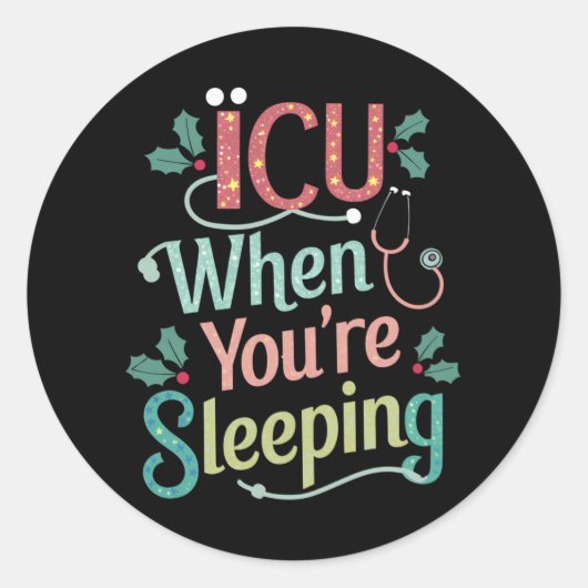 あなたが寝ている間のICU ICU看護師 クリスマス ラウンドシール (正面)